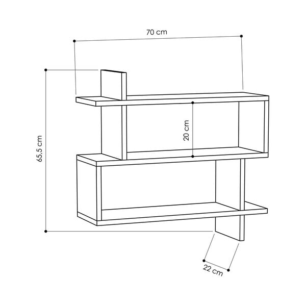 Patrová police v dekoru dubu v přírodní barvě 70 cm Paralel – Kalune Design-image-2