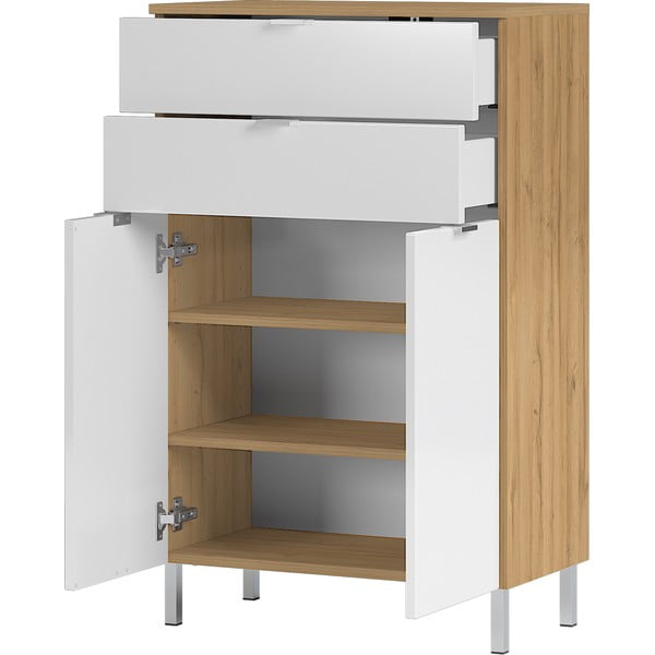 Bílá vysoká koupelnová skříňka 60x97 cm Mauresa - Germania-image-3