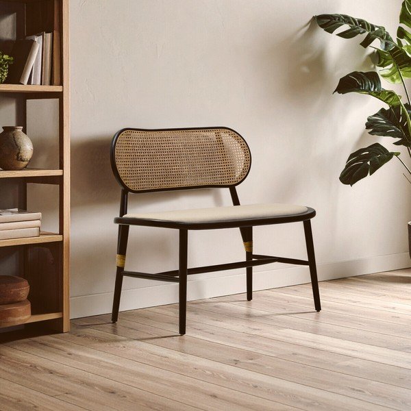 Polstrovaná lavice v přírodní barvě Cebu – Premier Housewares-image-1