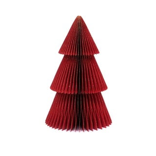 Třpytivě červená papírová vánoční ozdoba ve tvaru stromu Only Natural, výška 22,5 cm
