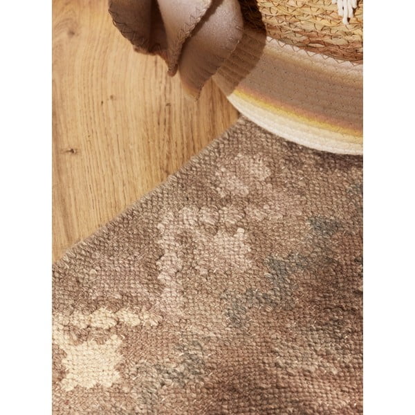 Světle modrý/béžový oboustranný ručně tkaný vlněný běhoun 60x190 cm Kamal Dune – Nouristan-image-4