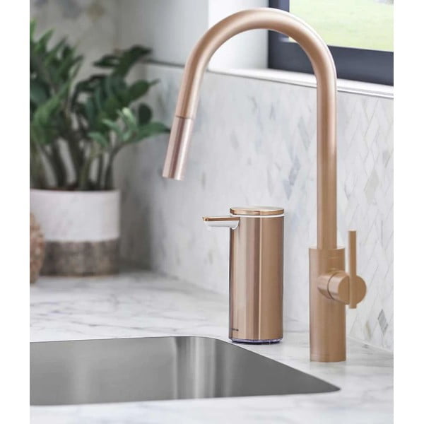 Růžový dávkovač mýdla z nerezové oceli 266 ml - simplehuman-image-1