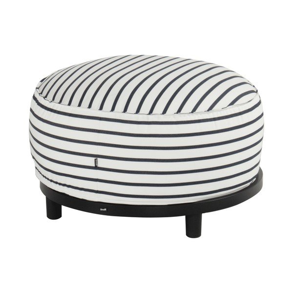 Bílo-modrý zahradní taburet z tkaniny sunbrella Emma – Hartman-image-1