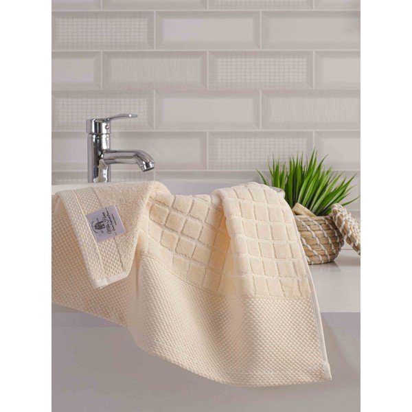 Bílé froté bavlněné ručníky a osušky v sadě 2 ks Square – Mila Home-image-2