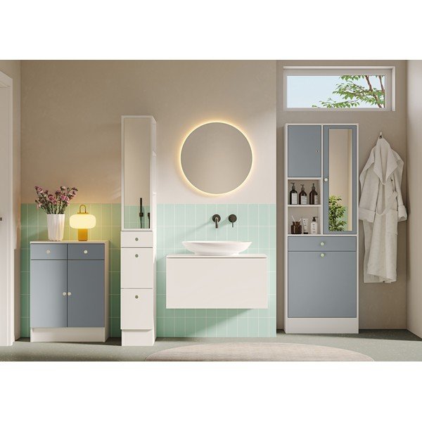 Šedo-bílá koupelnová skříňka 63x181 cm Combi – TemaHome-image-1