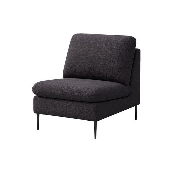 Černé křeslo z textilie bouclé Belle – Rodier-image-2