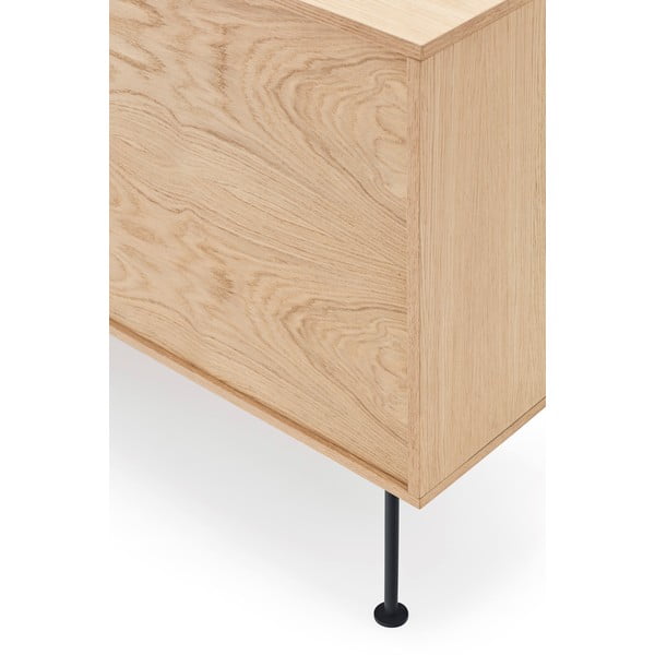 Antracitově šedá komoda s dubovou dýhou Teulat Yoko, šířka 180 cm-image-1