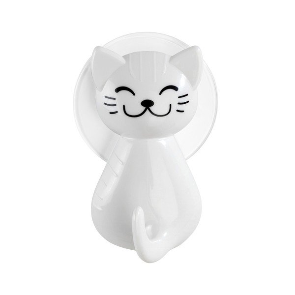 Bílý nástěnný háček Wenko Cat-image-3