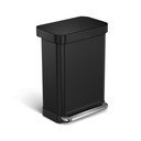 Matně černý nášlapný ocelový odpadkový koš 55 l – simplehuman