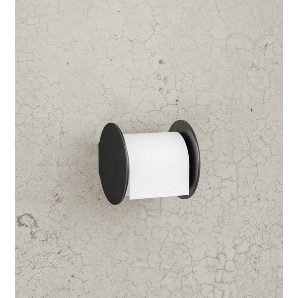 Černý nástěnný držák na toaletní papír Nupo – LIND DNA-image-1