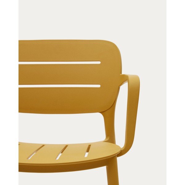 Žlutá plastová zahradní židle Morella – Kave Home-image-3