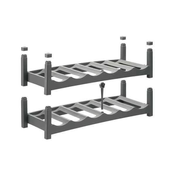 Šedý plastový stojan na víno Vario - Rotho-image-3