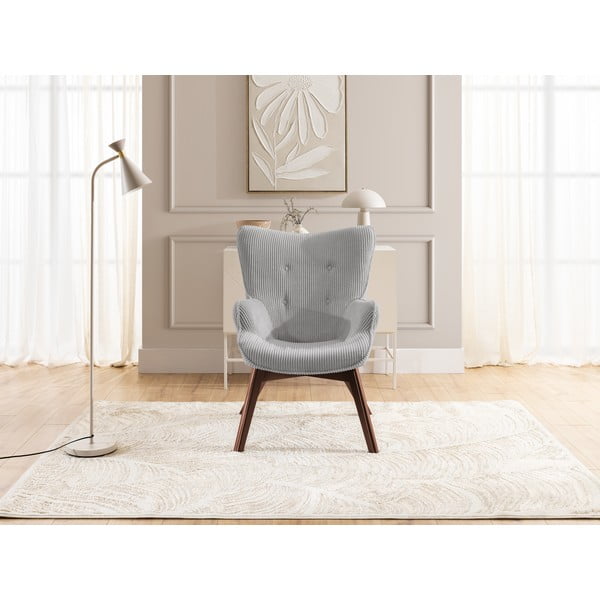 Šedé manšestrové křeslo Niko – Ropez-image-1