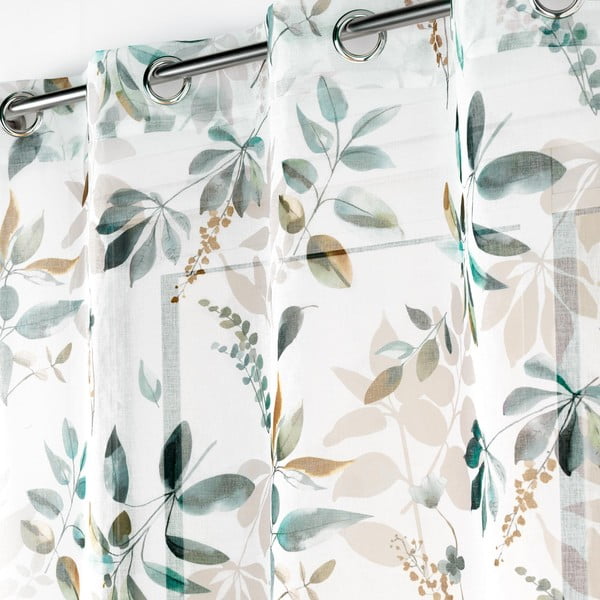 Bílo-zelená záclona 140x240 cm Dilaris – douceur d'intérieur-image-2