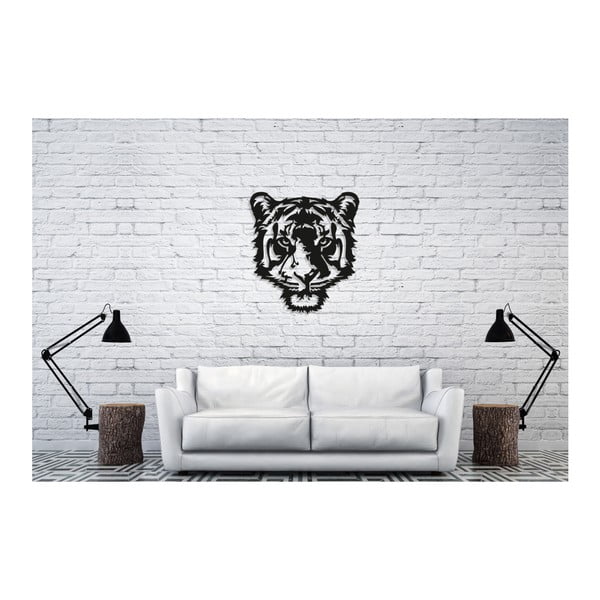 Černá nástěnná dekorace Oyo Concept Tiger, 50 x 45 cm