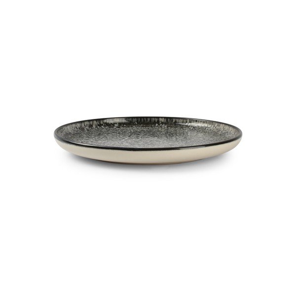 Černý/krémový dezertní  talíř z kameniny ø 20 cm Gravel – ONA-image-2