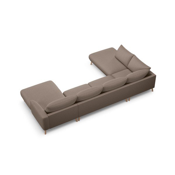 Taupe rohová pohovka (do "U") Naomi – Micadoni -image-2