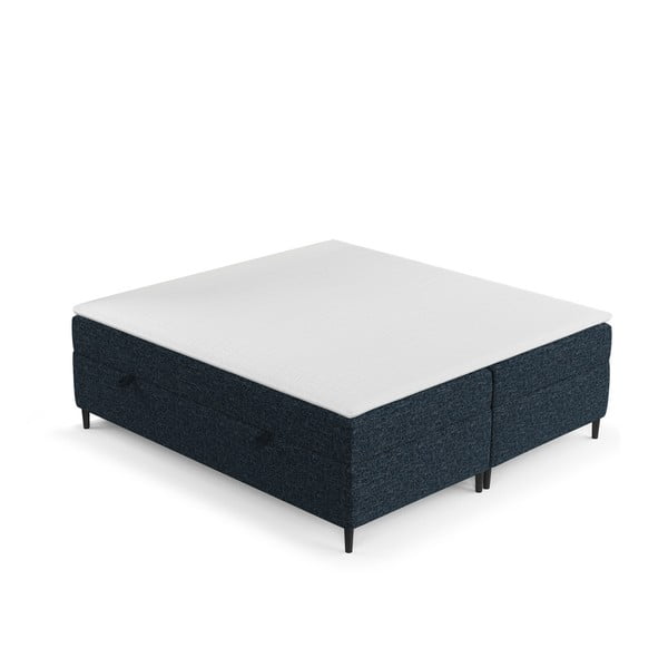 Tmavě modrá boxspring postel s úložným prostorem 140x200 cm Araya – Maison de Rêve