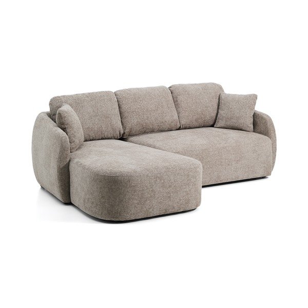 Taupe žinylková rozkládací rohová pohovka (levý roh/s lenoškou) Laira – Kave Home-image-2