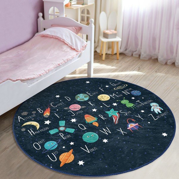 Tmavě modrý dětský koberec ø 100 cm Comfort – Mila Home-image-4