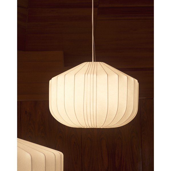 Bílé závěsné svítidlo s textilním stínidlem Somar – Kave Home-image-2