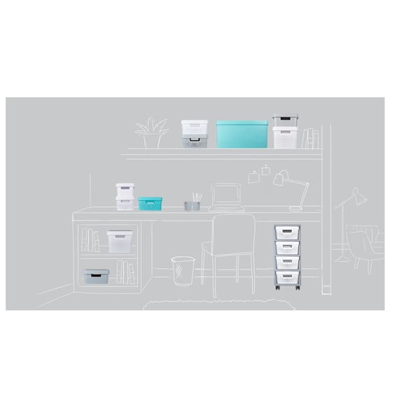 Bílo-šedý plastový pojízdný regál 29,5x65,5 cm Infinity – Curver-image-4