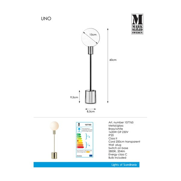 Stolní lampa v mosazné barvě Markslöjd Uno Table Brass-image-2