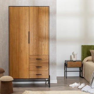 Šatní skříň v dekoru jasanu v přírodní barvě 104x203 cm – Ixia