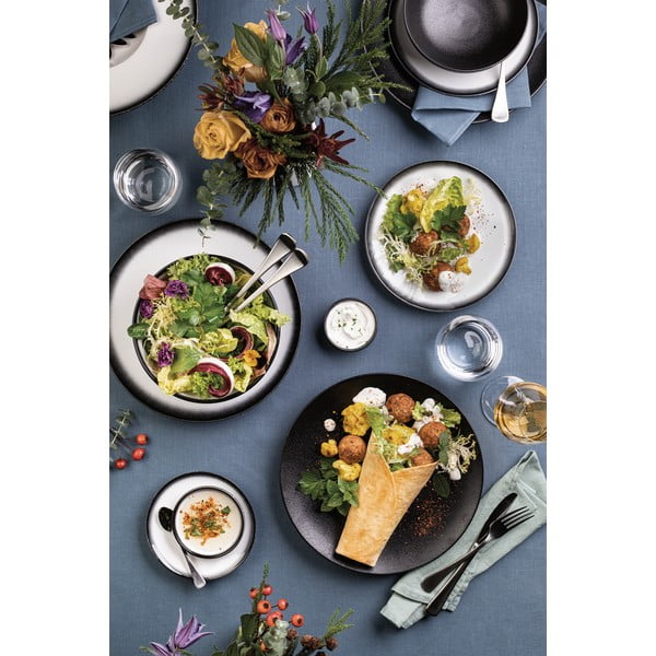 Bílo-černý keramický oválný talíř Maxwell & Williams Caviar, 35 x 25 cm-image-4