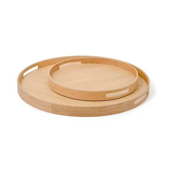 Kruhový dřevěný tác Wireworks Busboy Oak, ø 30,8 cm-image-2