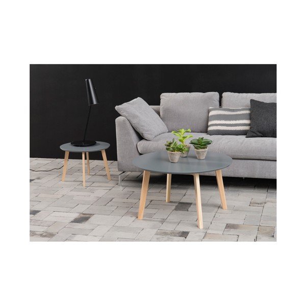 Šedý konferenční stolek Actona Molina, ⌀ 80 cm-image-1