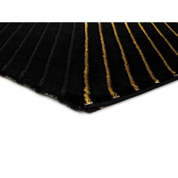 Černý koberec Universal Gold Stripes, 140 x 200 cm-image-2