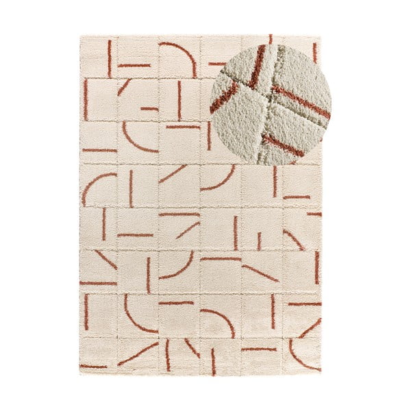 Koberec v cihlové a krémové barvě 160x230 cm Brenda – Universal