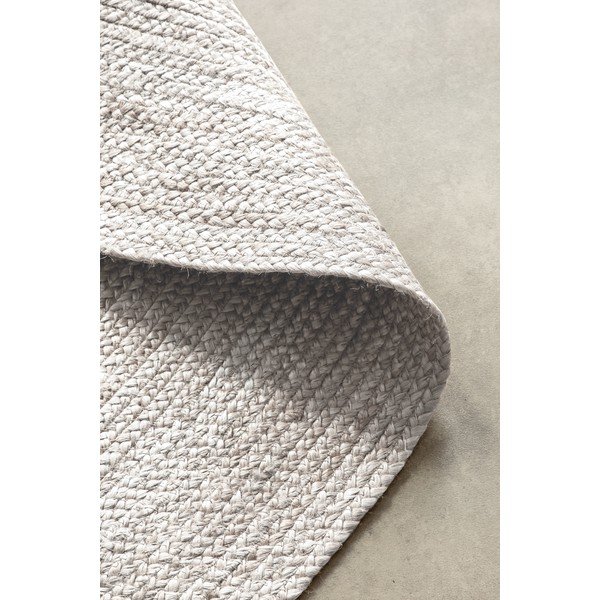 Bílý oboustranný/ručně tkaný jutový kulatý koberec ø 140 cm Braided – Hanse Home-image-4