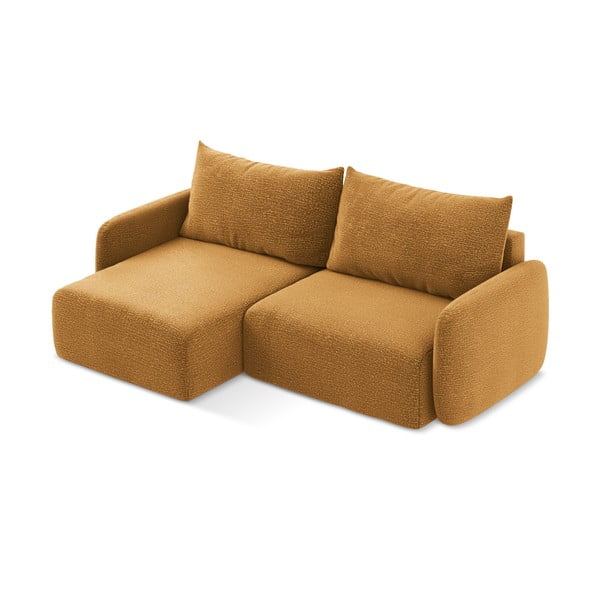 Oranžová rozkládací/s úložným prostorem rohová pohovka (levý roh) Kalena – Makamii-image-4