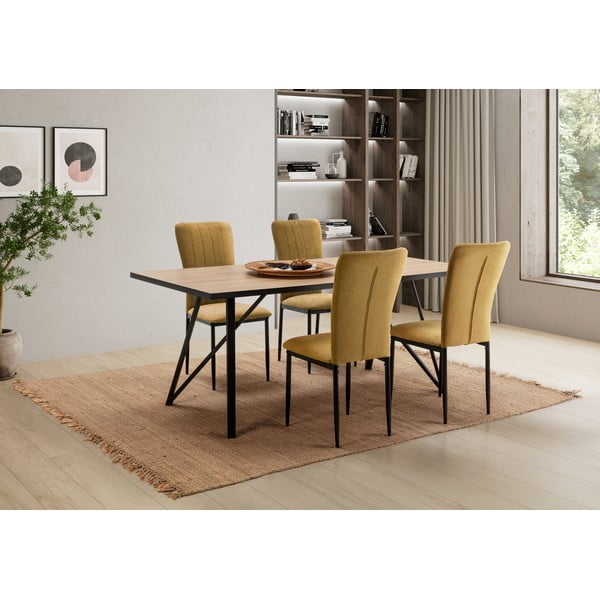 Jídelní židle v hořčicové barvě v sadě 4 ks Holly – Marckeric-image-1