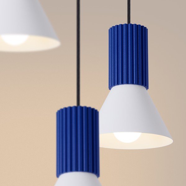 Modré kovové závěsné svítidlo ø 30 cm Niru – Sollux-image-3