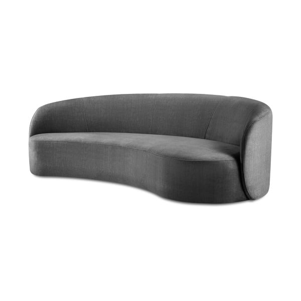 Šedá sametová asymetrická pohovka Mazzini Sofas Debbie, pravá-image-2