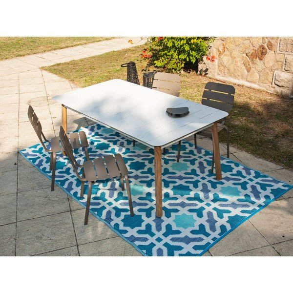 Set kovového zahradního nábytku v bílé a hnědé barvě Ezeis Alicante