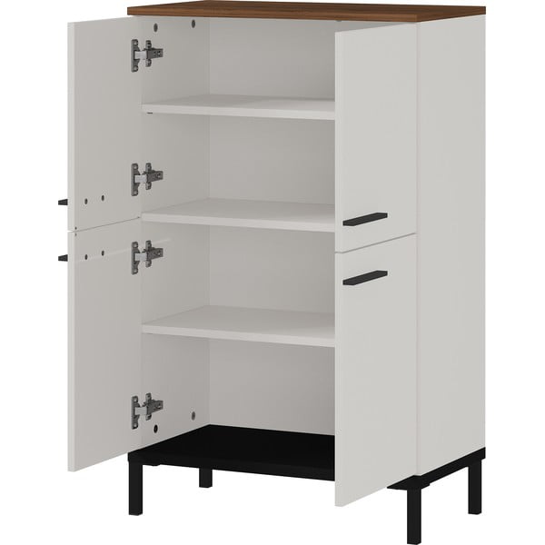 Šedobéžová vysoká koupelnová skříňka v dekoru ořechu 60x97 cm Yonkers - Germania-image-3