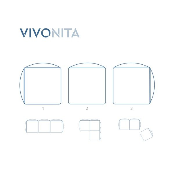 Lila fialová třímístná modulová pohovka Vivonita Velvet Cube-image-4