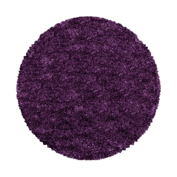 Tmavě fialový kulatý koberec ø 120 cm Fluffy – Ayyildiz Carpets