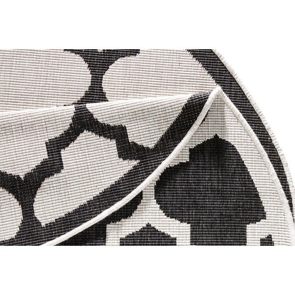Černo-krémový venkovní koberec NORTHRUGS Palermo, ⌀ 200 cm-image-4