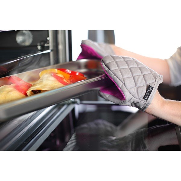 Fialovo-šedá bavlněná chňapka se silikonem Vialli Design-image-1