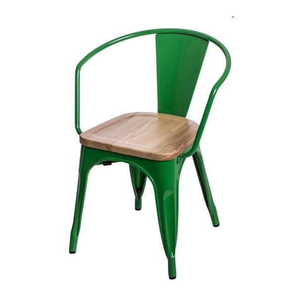 Tmavě zelená židle D2 Paris Arms Ash Wood