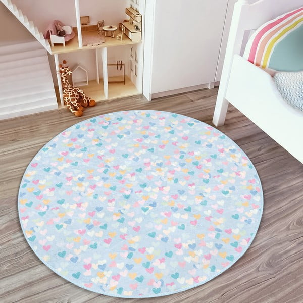 Světle modrý dětský koberec ø 80 cm Comfort – Mila Home-image-2