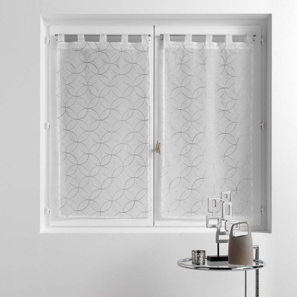 Bílo-šedé voálové záclony v sadě 2 ks 60x90 cm Olympia – douceur d'intérieur-image-2