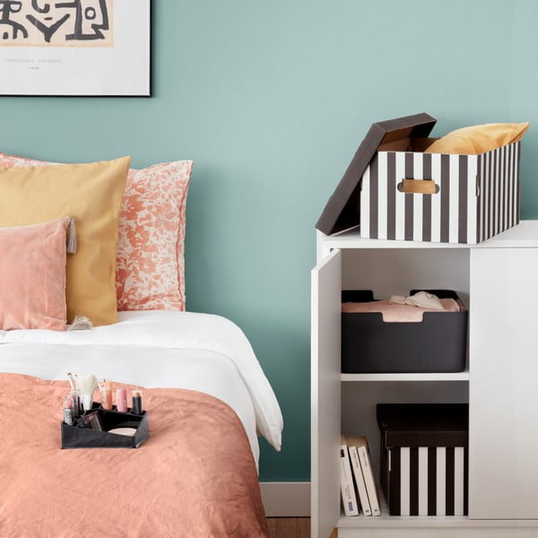 Kartonové úložné boxy s víkem v sadě 2 ks Stripes – Compactor-image-2