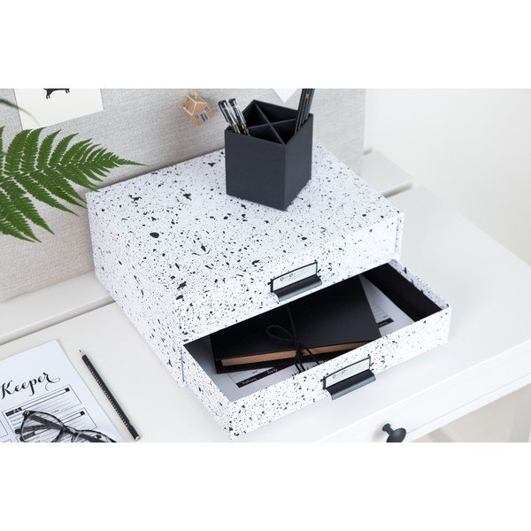 Černo-bílý zásuvkový box se 2 šuplíky Bigso Box of Sweden Birger-image-2