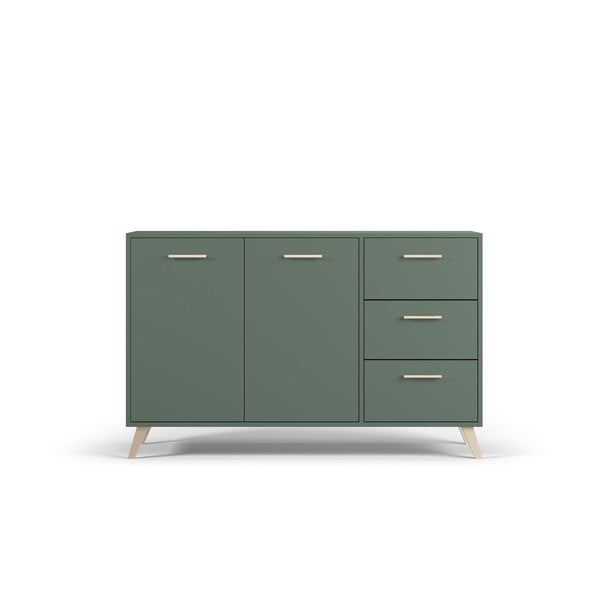 Zelená nízká komoda 140x86 cm Burren - Cosmopolitan Design